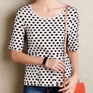 Anthropologie Moth Black and White Dottie Sweater - Size Small